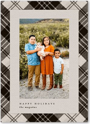 Holiday Cards: Intricate Plaid Holiday Card, Grey, 5X7, Holiday, Matte, Signature Smooth Cardstock, Square