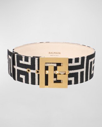 Maxi Monogram Jacquard Buckle Belt