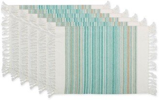 Design Import Fringed Stripe Table Toppers, 13 x 20, Set of 6