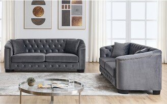 Sunmory 2-Piece Sofa Set Velvet Sofa Set, Three-Seater Living Room Sofa