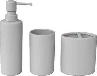 3pc Soft Touch Bath Accessories Set Gray - 88 Main