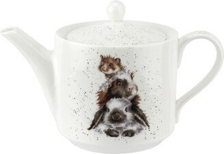 Wrendale Designs Piggy In The Middle 1 Pint Teapot, 1 Pint