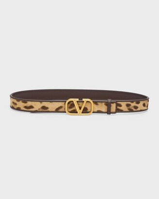 Leopard Leather & Hide Belt