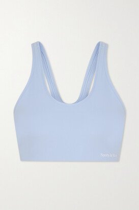 Printed Stretch Sports Bra - Blue