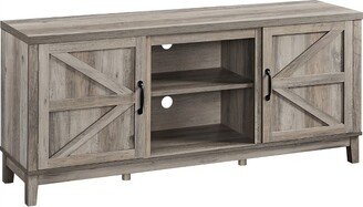 Farmhouse TV Stand for TVs up to 65in Entertainment Center with Storage Cabinet,Gray