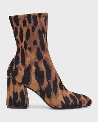 Leopard Block-Heel Knee Boots