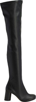 Stretch Glove Leather Over-the-knee Boots Knee Boots Black