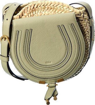 Marcie Raffia & Leather Basket Crossbody