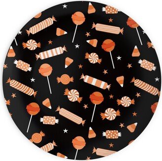 Plates: Halloween Candy - Orange And Black Plates, 10X10, Black