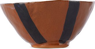 Harlie Brown Studio Terracotta & Black Stripe Delight Cereal & Dessert Bowl