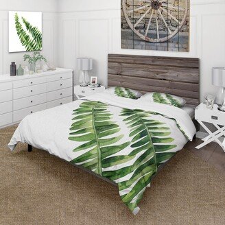 Designart 'Fern Leaves Detail I' Farmhouse Duvet Cover Comforter Set