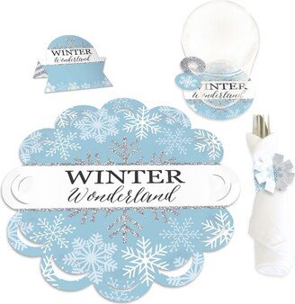 Big Dot of Happiness Winter Wonderland - Snowflake Holiday Party and Winter Wedding Paper Charger and Table Decorations Chargerific Kit for 8