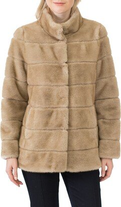 Channeled Faux Fur Coat