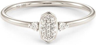 Marisa 14k White Gold Band Ring in White Diamond