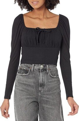 Burleigh Square Neck Top (True Black) Women's Blouse