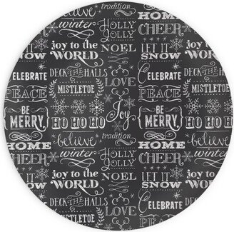 Plates: Christmas Sayings In Chalk Plates, 10X10, Gray