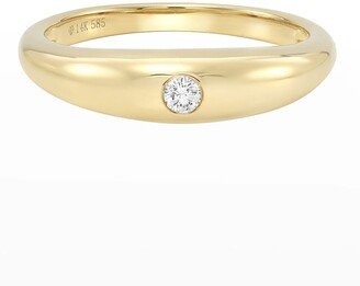 Zoe Lev Jewelry 14k Gold Diamond Dome Band, Size 7-8