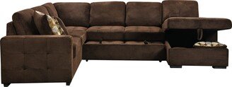 YUNLife&Home 123 U-Shaped Oversized Modular Sectional Sofa with Pull Out Sleeper Bed