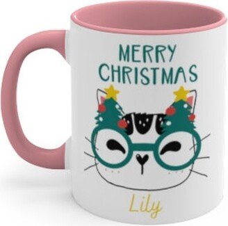 Cute Kids Personalized Christmas Mug, Cat Lover Gift, Custom Cute Cat Gift, Unique Gift