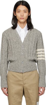 Grey Cable Knit Cardigan