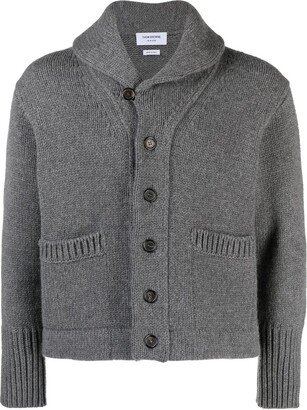 Shawl-Collar Knit Cardigan