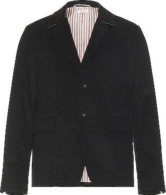 Button Up Cutaway Jacket in Black