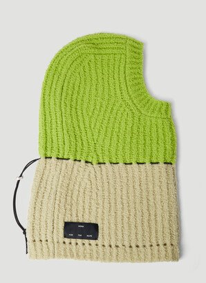 Oversized Knitted Balaclava - Man Hats Green One Size