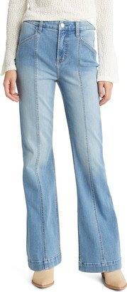 Pintuck High Waist Wide Leg Trouser Jeans