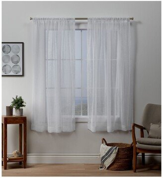 Itaji Sheer Rod Pocket Top Curtain Panel Pair, 54 x 63