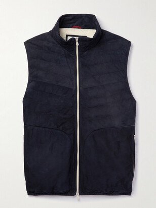 Quilted Suede Down Gilet