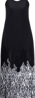 KÂfemme Black Silk Nightgown With Lace Hem