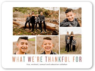 Thanksgiving Cards: Thankful For Fall Greeting, White, 6X8, Matte, Signature Smooth Cardstock, Rounded