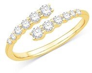 Diamond Bypass Ring in 14K Yellow Gold, 0.50 ct. t.w. - 100% Exclusive