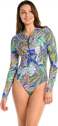 Neon Nights Shirred Paddlesuit (Multi) Women's Swimsuits One Piece