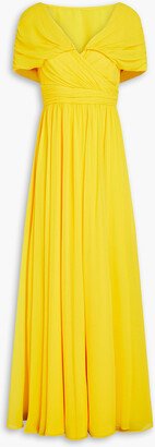 Gathered chiffon gown