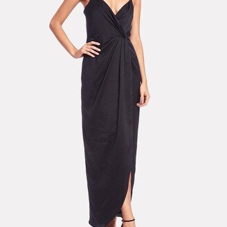 The Hayes | Black Faux Wrap Gown