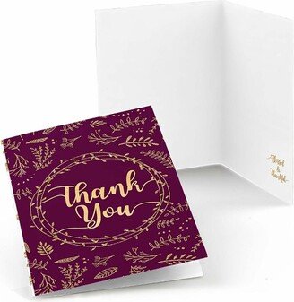 Big Dot of Happiness Elegant Thankful for Friends - Friendsgiving Thanksgiving Party Thank You Cards (8 Count)