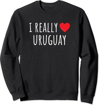 Cute Funny Country Love (Uruguay) I Really Love (Heart) Uruguay Sweatshirt