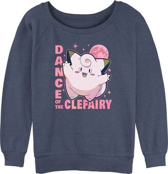 Women's Pokemon Clefairy Dance Junior's Raglan Pullover with Coverstitch