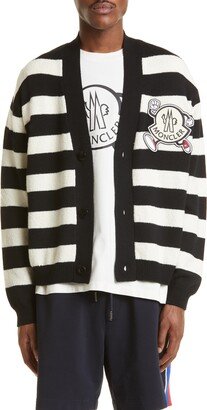 Running Logo Stripe Cardigan