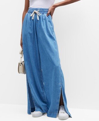 Drawstring Wide-Leg Lounge Pants