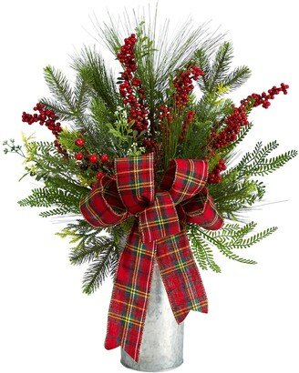 Evergreen & Berries Artificial Christmas Arrangement