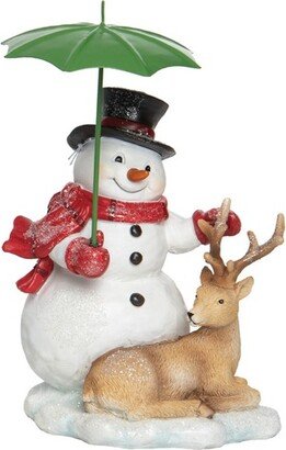 Resin 8.75 in. Multicolored Christmas Snowman and Critter Figurine