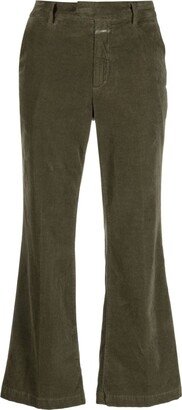 Mid-Rise Flared Cropped Trousers