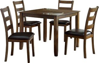 Dining Table Set with Chairs in Walnut And Dark Brown