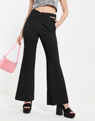 Urban Revivo cut-out waistband pants in black