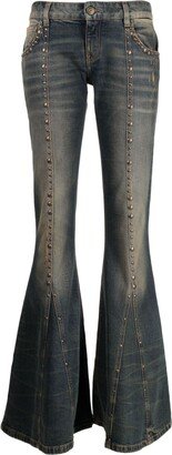 Stud-Detailed Flared Jeans