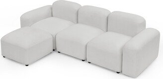 GEROJO L-Shape 6 Seat Sectional Sofa Set, Livingroom DIY Combination Modular Couch