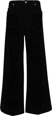 X Kim Ripped Detailed Flared Jeans