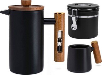 ChefWave Coffee Enthusiast Bundle- French Press Coffee Maker with Mug & Canister